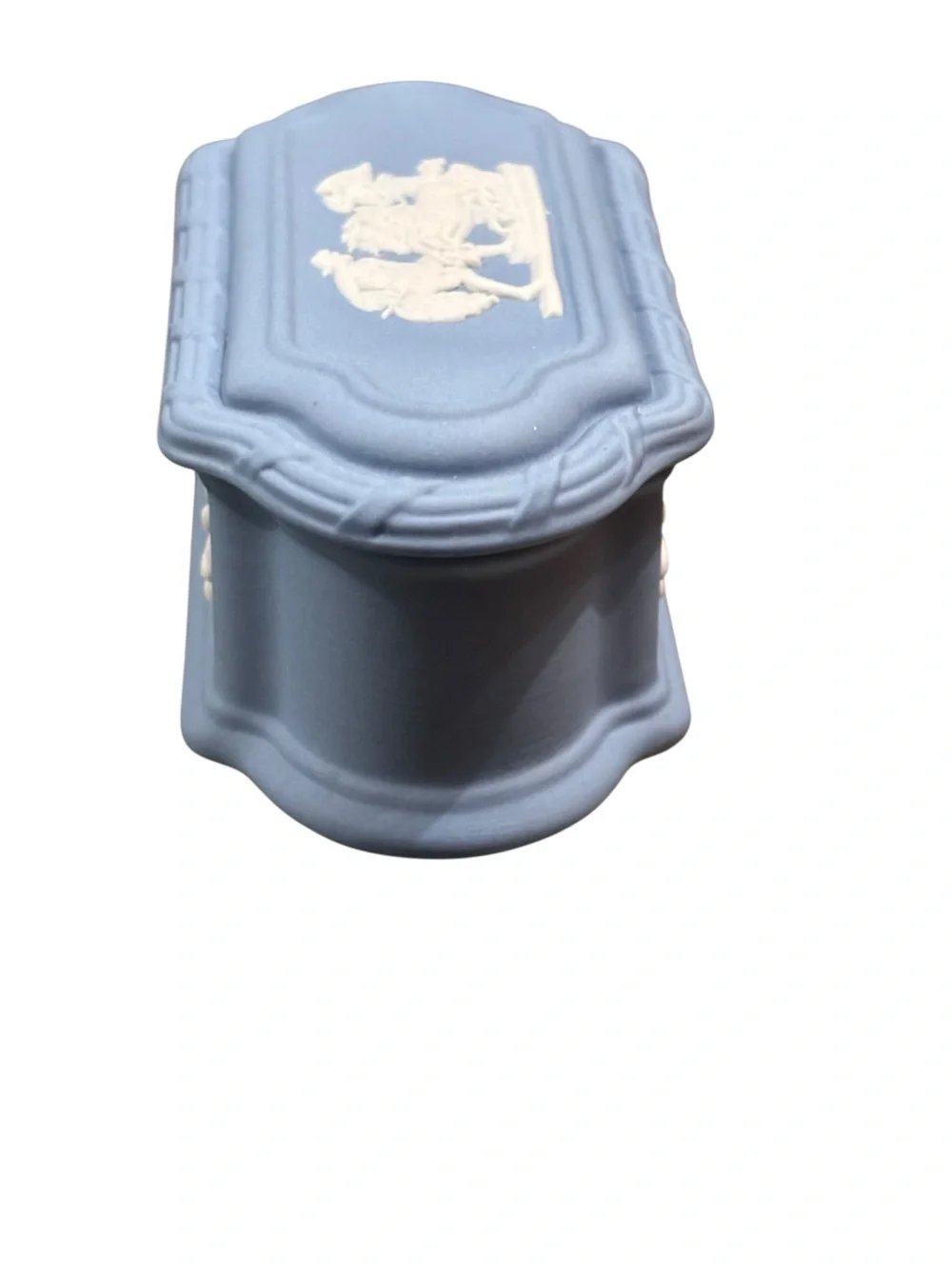 Wedgewood Portland Blue Jasperware Rectangular Lidded Trinket Box